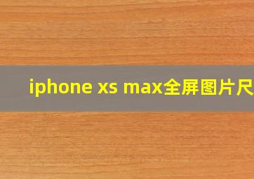 iphone xs max全屏图片尺寸